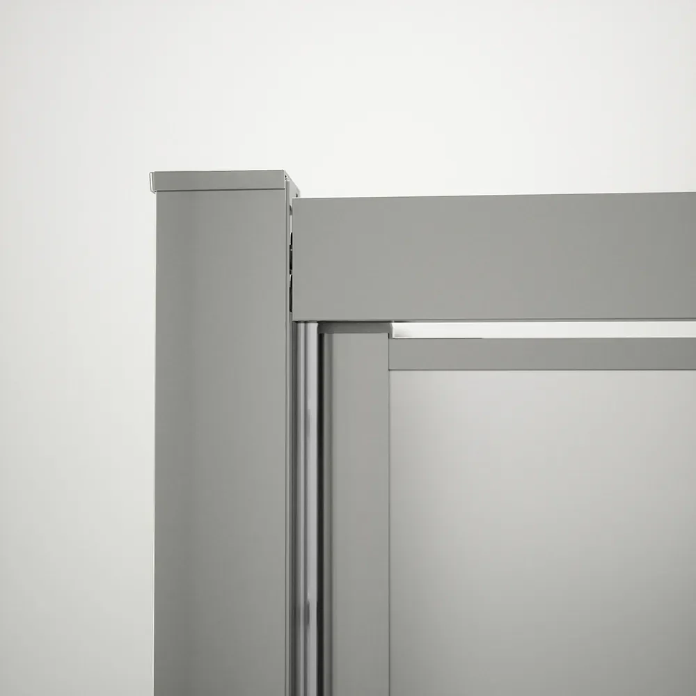 Box doccia tre lati 70x80x70cm con porta saloon profili cromati e vetro 6mm opaco h190 | Portofino - Image 4
