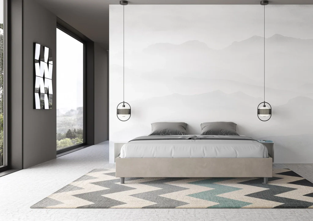 BS COM Letto con rete imbottito 180x210 microfibra sabbia - Image 2