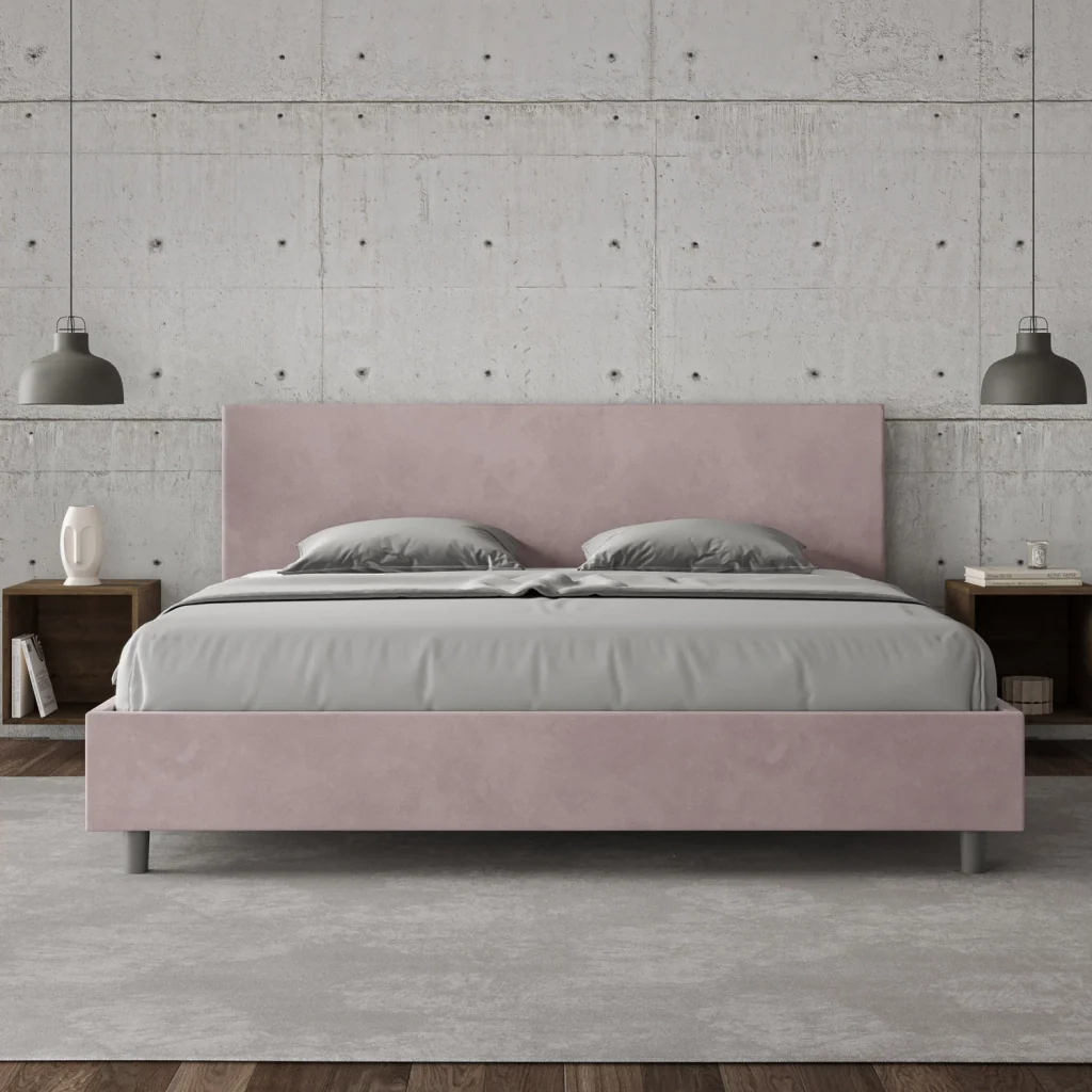 BS COM Letto contenitore imbottito 180x210 microfibra glicine - Image 3