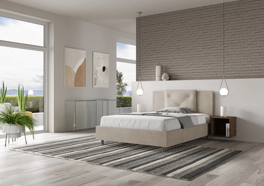 BS COM Letto Matrimoniale 150x190 senza rete azzurro - Image 4