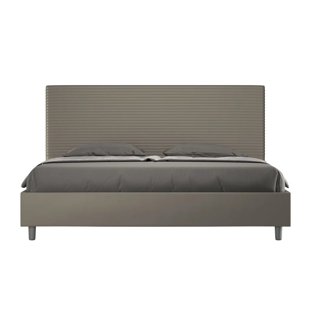 BS COM Letto matrimoniale king size senza rete imbottito 190x200 similpelle cappuccino