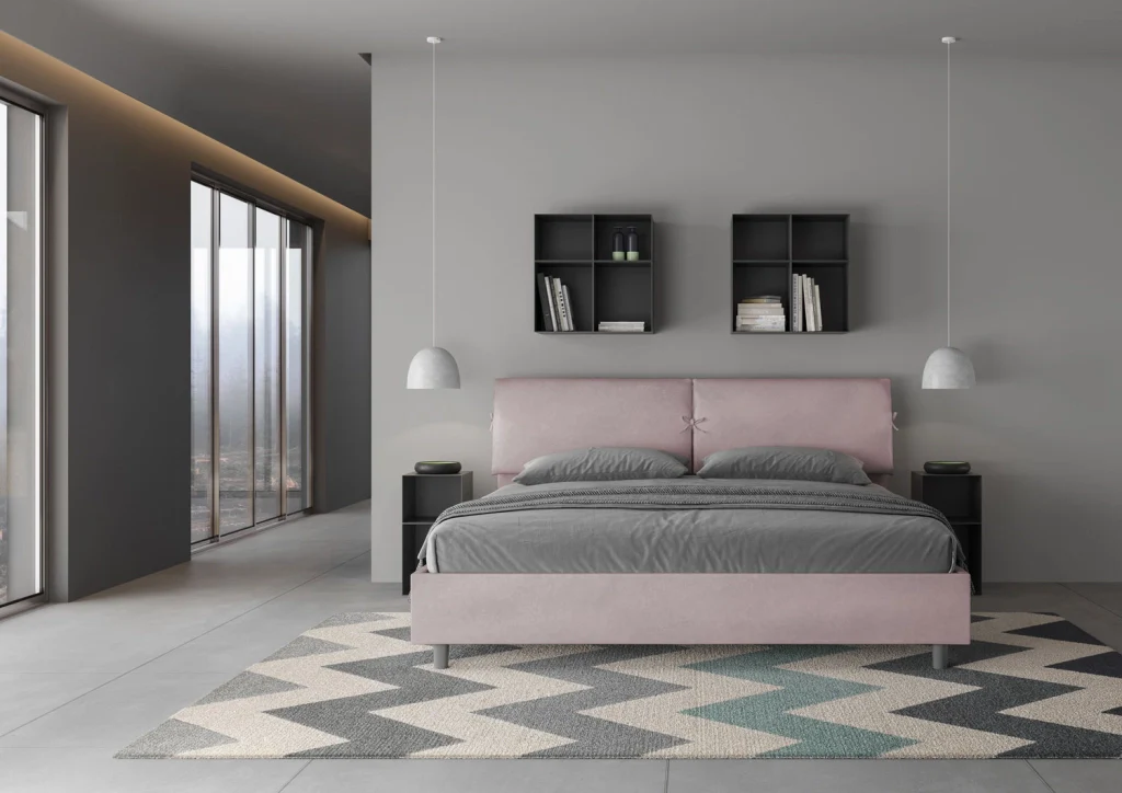 BS COM Letto matrimoniale king size senza rete imbottito 200x210 microfibra glicine - Image 4