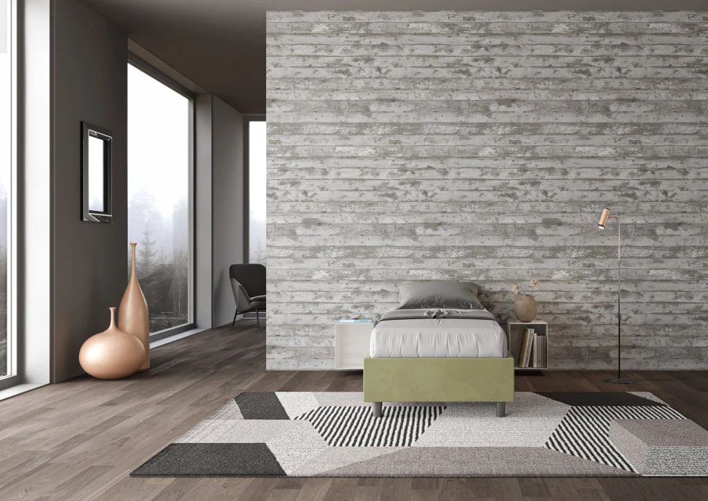 BS COM Letto singolo con rete imbottito 80x190 microfibra tè verde - Image 3