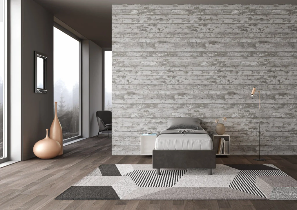 BS COM Letto singolo con rete imbottito 90x210 microfibra grigio - Image 4
