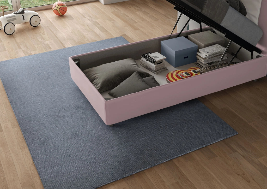 BS COM Letto singolo contenitore imbottito 80x200 microfibra glicine - Image 5