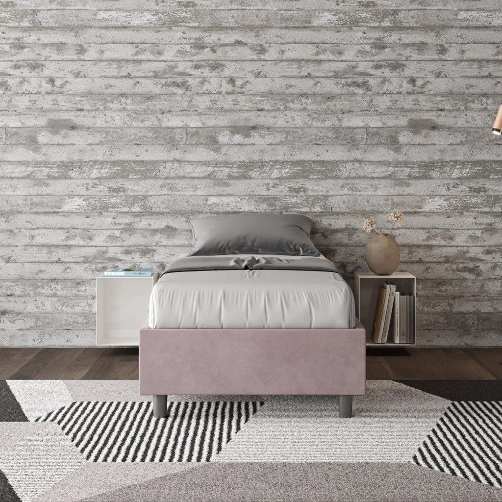 BS COM Letto singolo contenitore imbottito 90x190 microfibra glicine - Image 2
