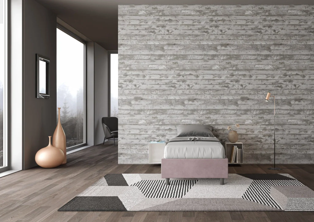 BS COM Letto singolo senza rete imbottito 80x210 microfibra glicine - Image 2