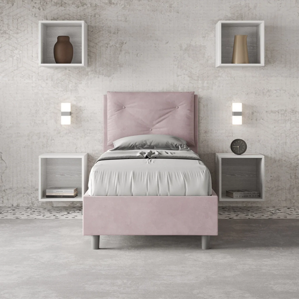 BS COM Letto singolo senza rete imbottito 80x210 microfibra glicine - Image 3