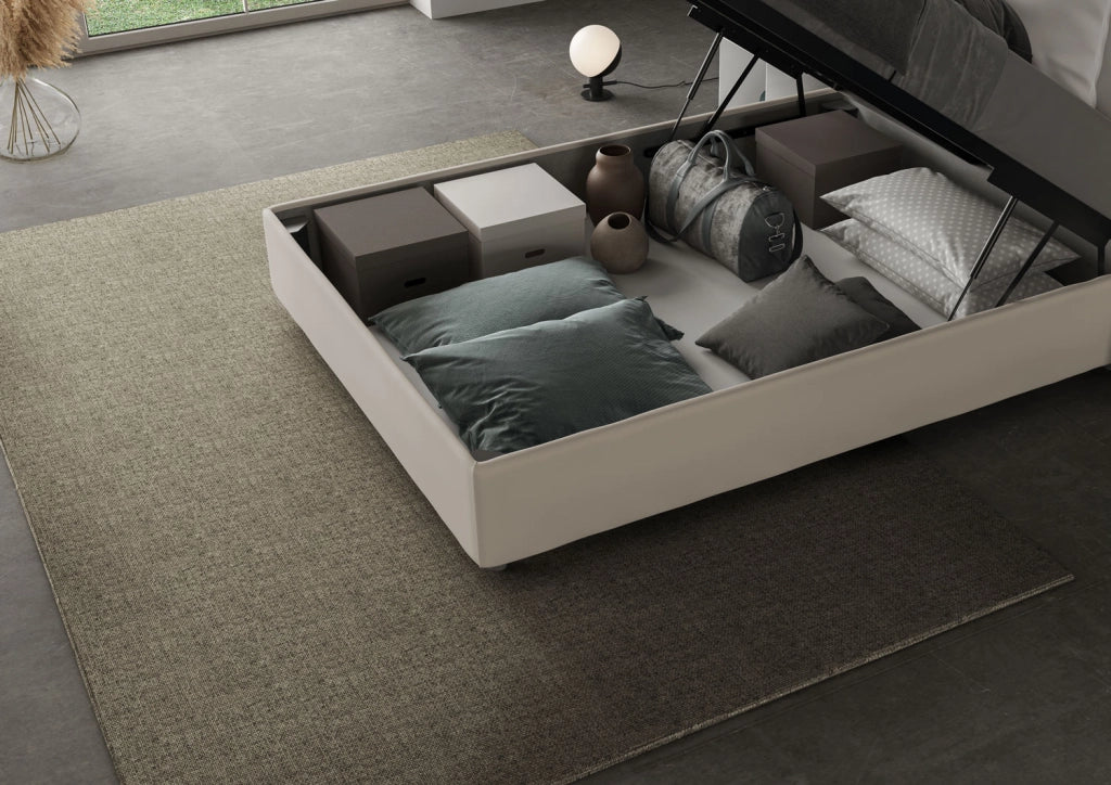 BS COM Letto una piazza e mezza contenitore imbottito 130x190 similpelle tortora - Image 3