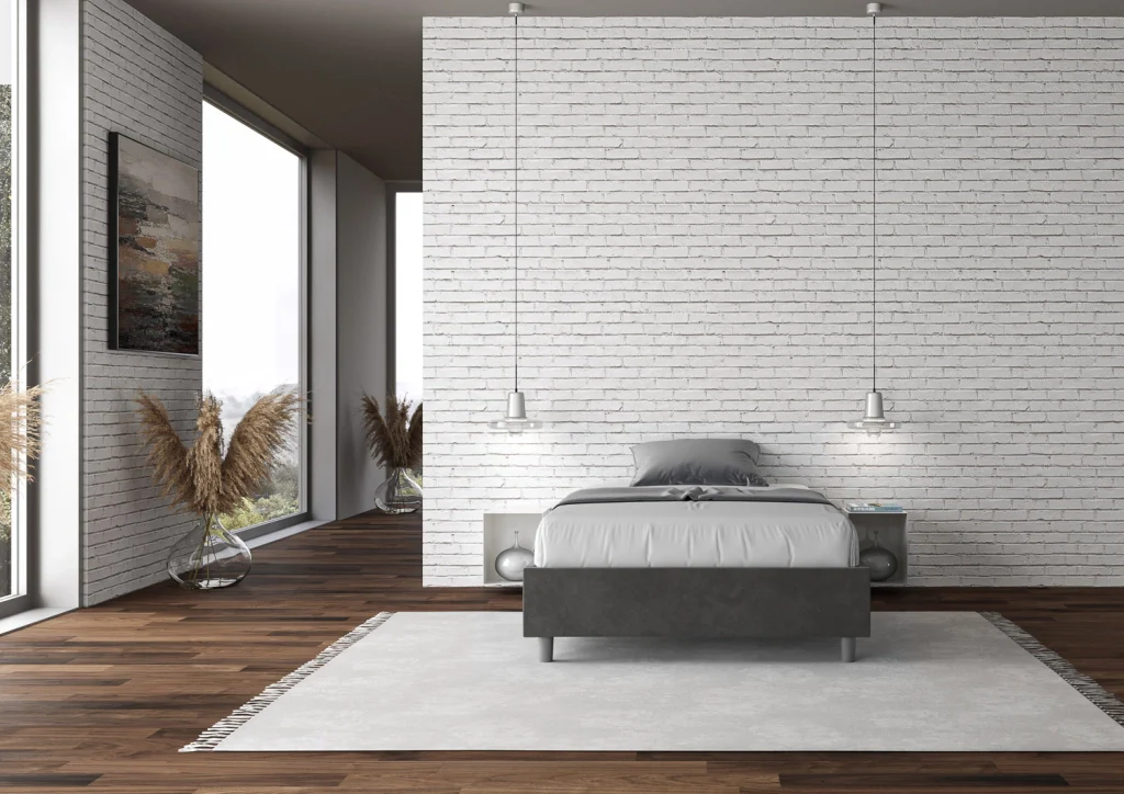 BS COM Letto una piazza e mezza senza rete imbottito 120x200 microfibra grigio - Image 3
