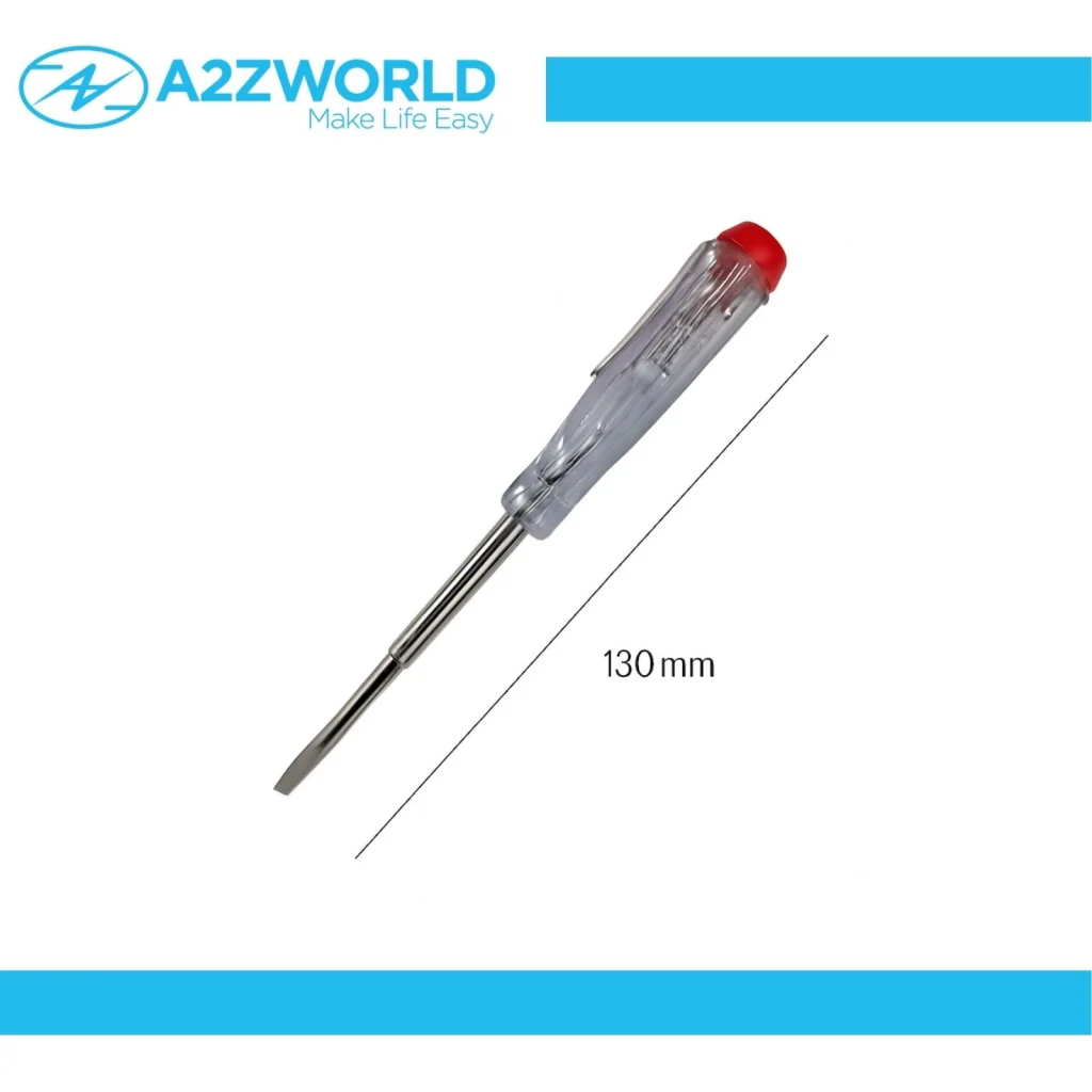 Cacciavite Cercafase 100–500V AC Punta 3mm Lunghezza 130mm con Indicatore al Neon, Impugnatura Isolata Trasparente, Tester di Tensione - Image 3