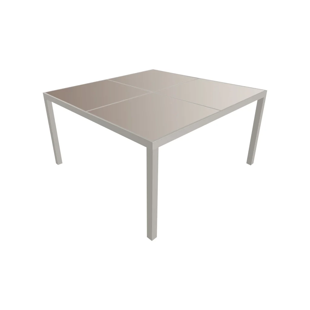 CAGLIARISet di mobili da giardino in textilene taupe 8 posti - alluminio taupe - Image 3