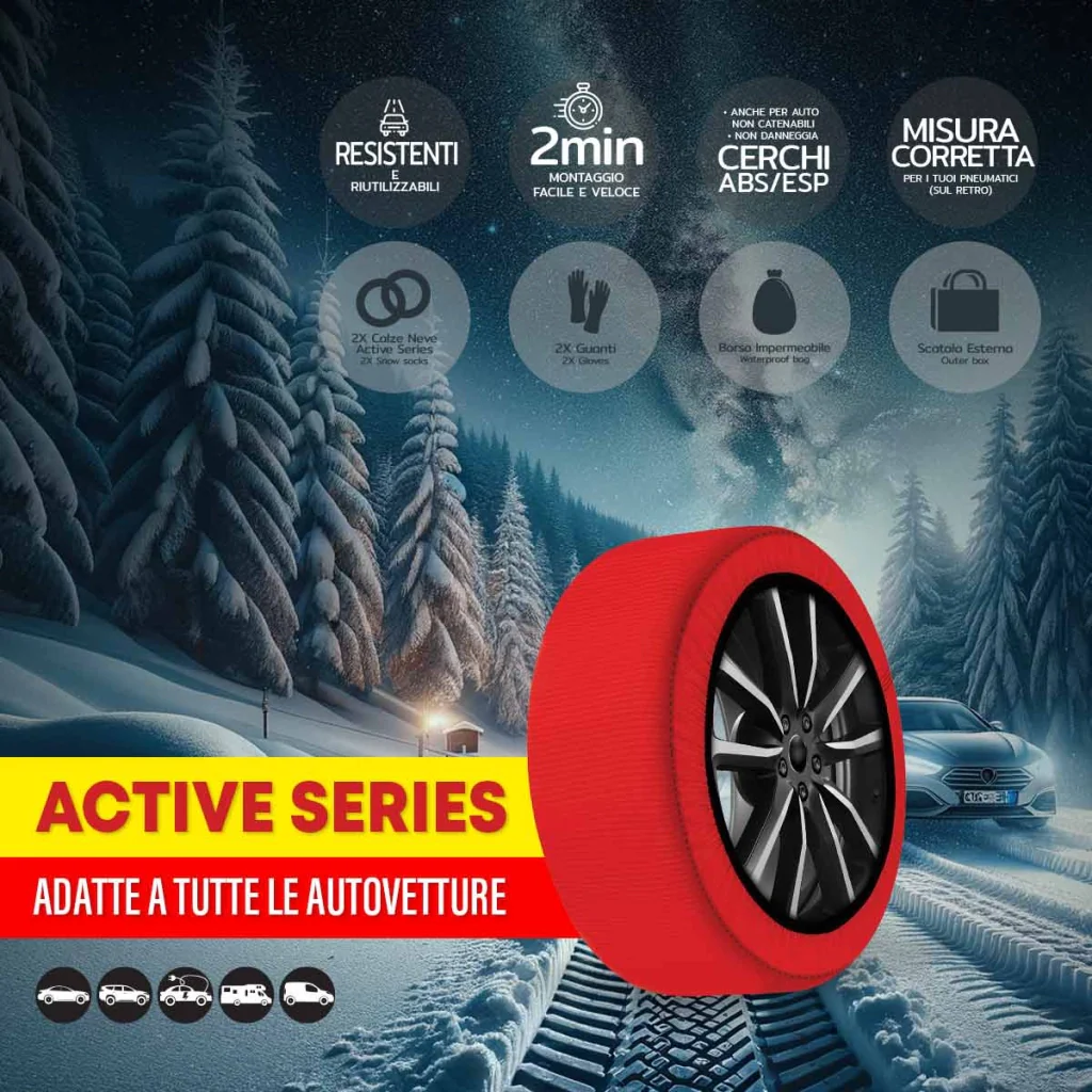 Calze Da Neve per Auto Omologate EN 16662-1 2020 Misura M