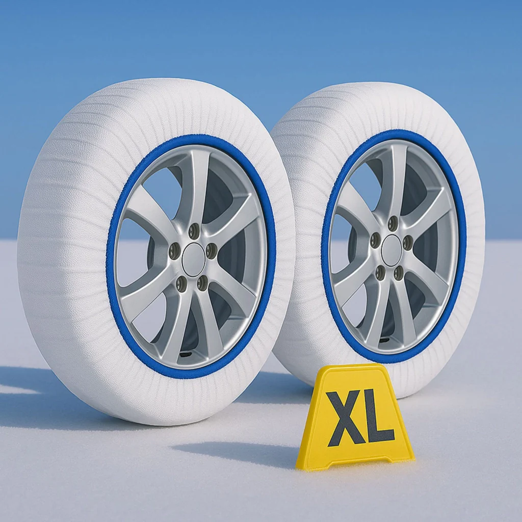 Calze Da Neve per Auto Omologate EN 16662-1 Modello Bianco Standard Misura XL - Image 6
