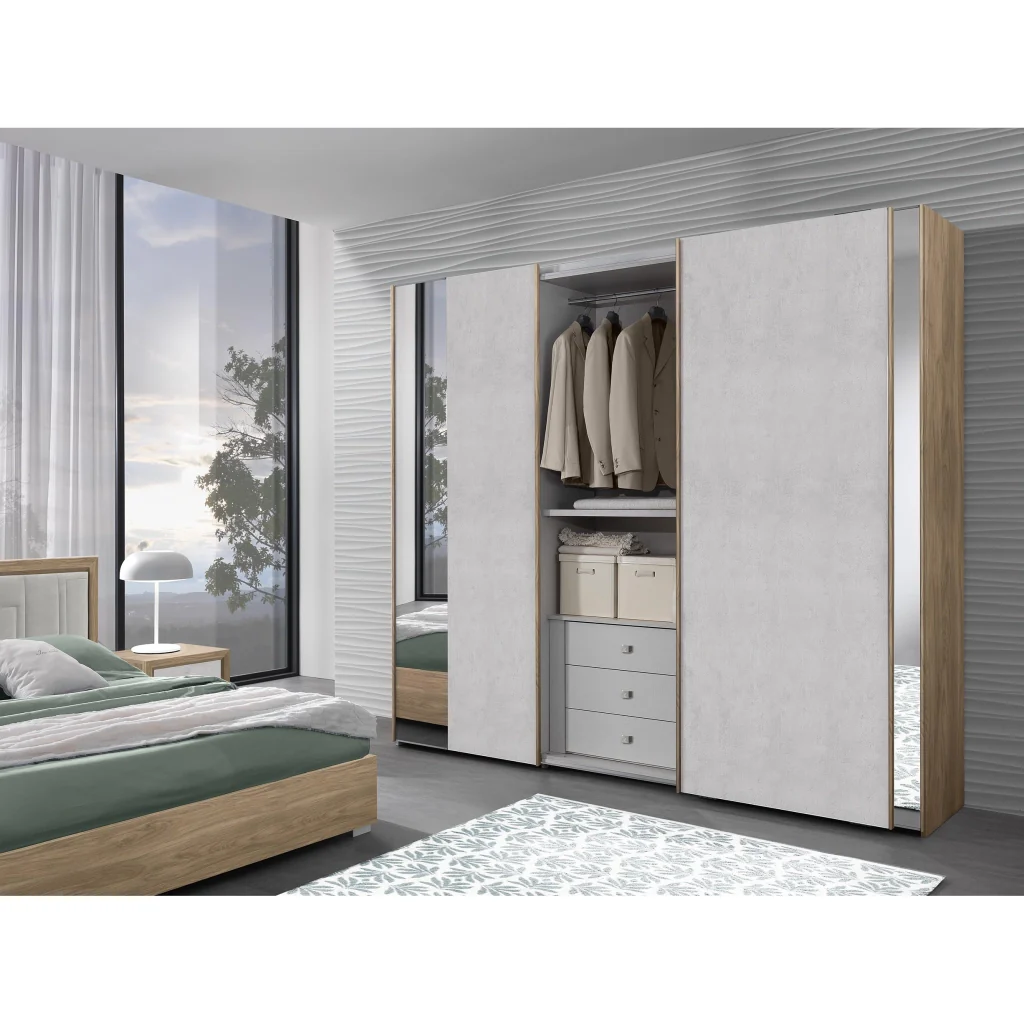 CAMERA DA LETTO ARMONY NOCE / CEMENTO CON ARMADIO - Image 3
