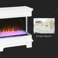 Caminetto Elettrico a 10 Colori con Spegnimento Automatico e Timer da 12h, 61x28x66.5 cm, Bianco - Image 8