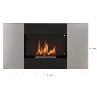 Camino a Bioetanolo 0.9L da Parete in Acciaio Inox, 100x15x54 cm, Nero e Argento - Image 3