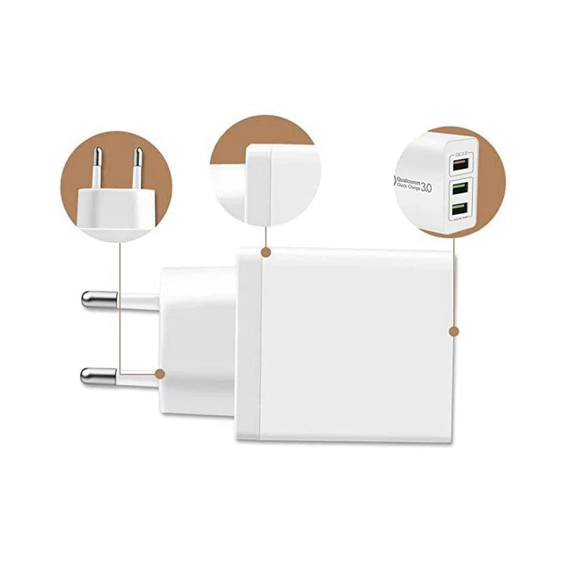 Caricatore 3 Porte USB QC3.0 USB-A 5V 2,1A Ricarica Veloce - Image 5