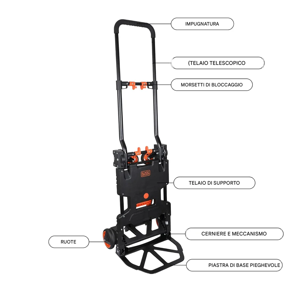 Carrello 2-in-1 Pieghevole con Piattaforma Carrellino Trasporto Pacchi Max 120kg - Image 4