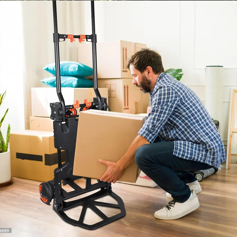 Carrello 2-in-1 Pieghevole con Piattaforma Carrellino Trasporto Pacchi Max 120kg - Image 6