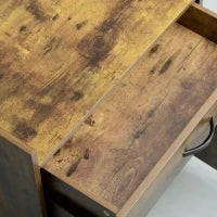 Carrello da Cucina con Cassetto, Armadietto e 4 Ruote in Legno, 60x40x77cm, Marrone Rustico - Image 9