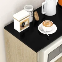 Carrello da Cucina in Truciolato con Ripiano Aperto, Armadietto a 2 Ante e Scaffale Laterale, 75x40x80.5 cm - Image 8
