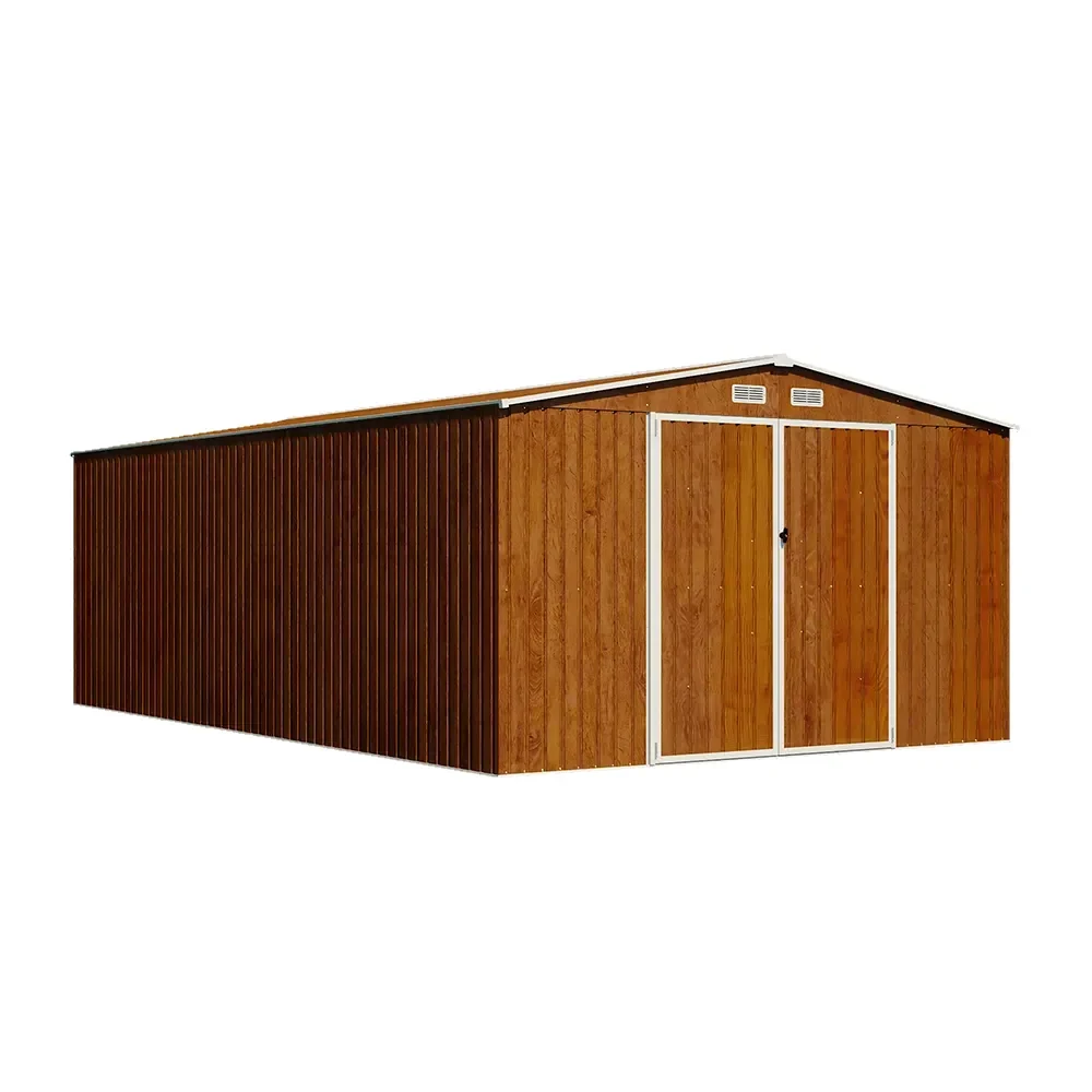 Casetta da giardino in acciaio zincato effetto legno 5,96x3,56xh2,17m -258kg - 21,2 metri quadri - Image 10