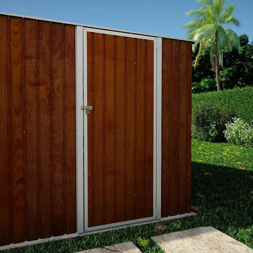 Casetta da giardino in acciaio zincato effetto legno 5,96x3,56xh2,17m -258kg - 21,2 metri quadri - Image 5