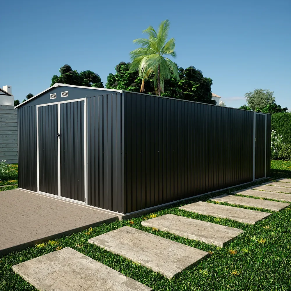 Casetta da giardino in acciaio zincato nero 5,96x3,56xh2,17m -258kg - 21,2 metri quadri - Image 10