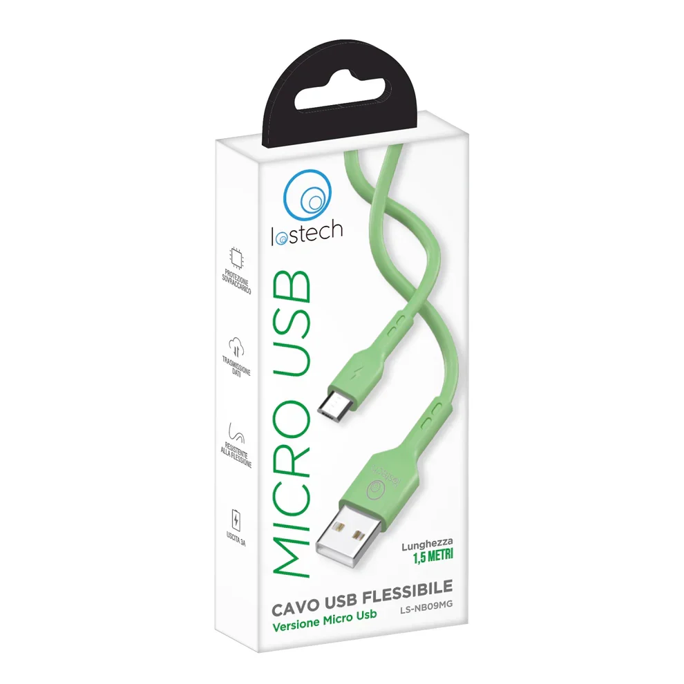 CAVETTO PER SMARTPHONE Lightning Apple - 1,5 metri - verde  - LOSTECH