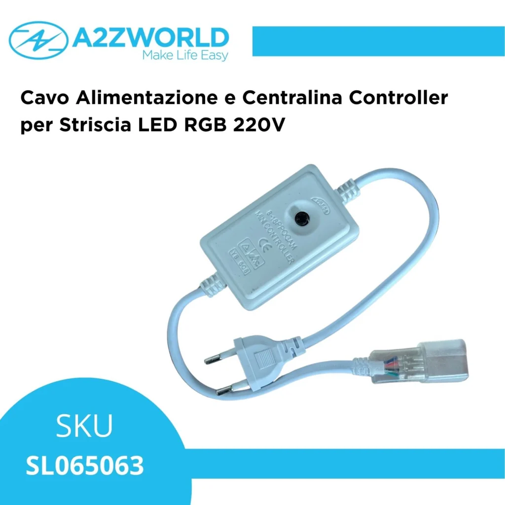 Cavo Alimentazione e Centralina Controller per Striscia LED RGB 220V SL065047 - Image 2