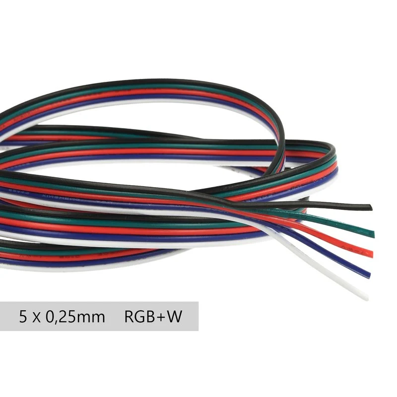 Cavo Filo Elettrico Penta Polare 5 X 0,25 mmq Per Striscia Led RGBW RGB+W 1 Metro - Image 4