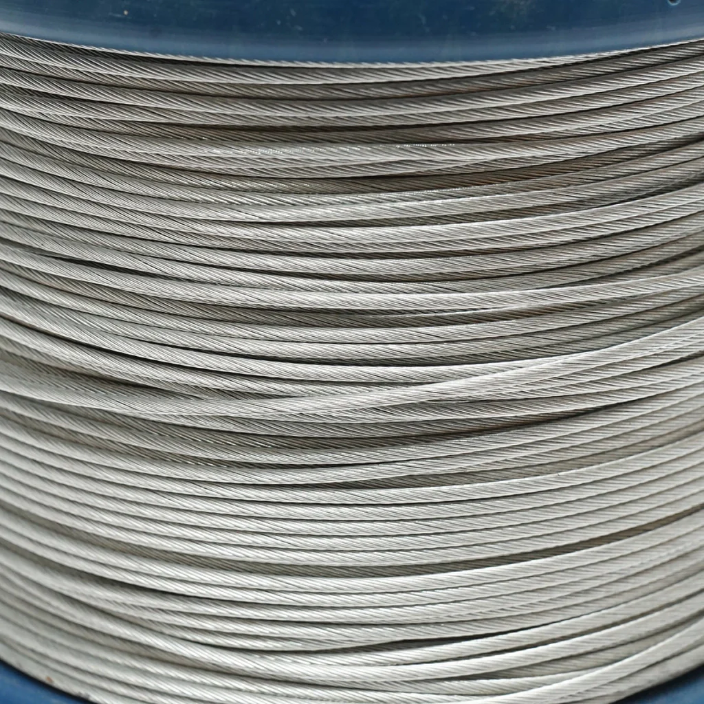 Cavo in acciaio zincato 2mm, 1x19 trefoli, carico massimo 80Kg, peso 4,8Kg, 250m/rotolo - Image 2