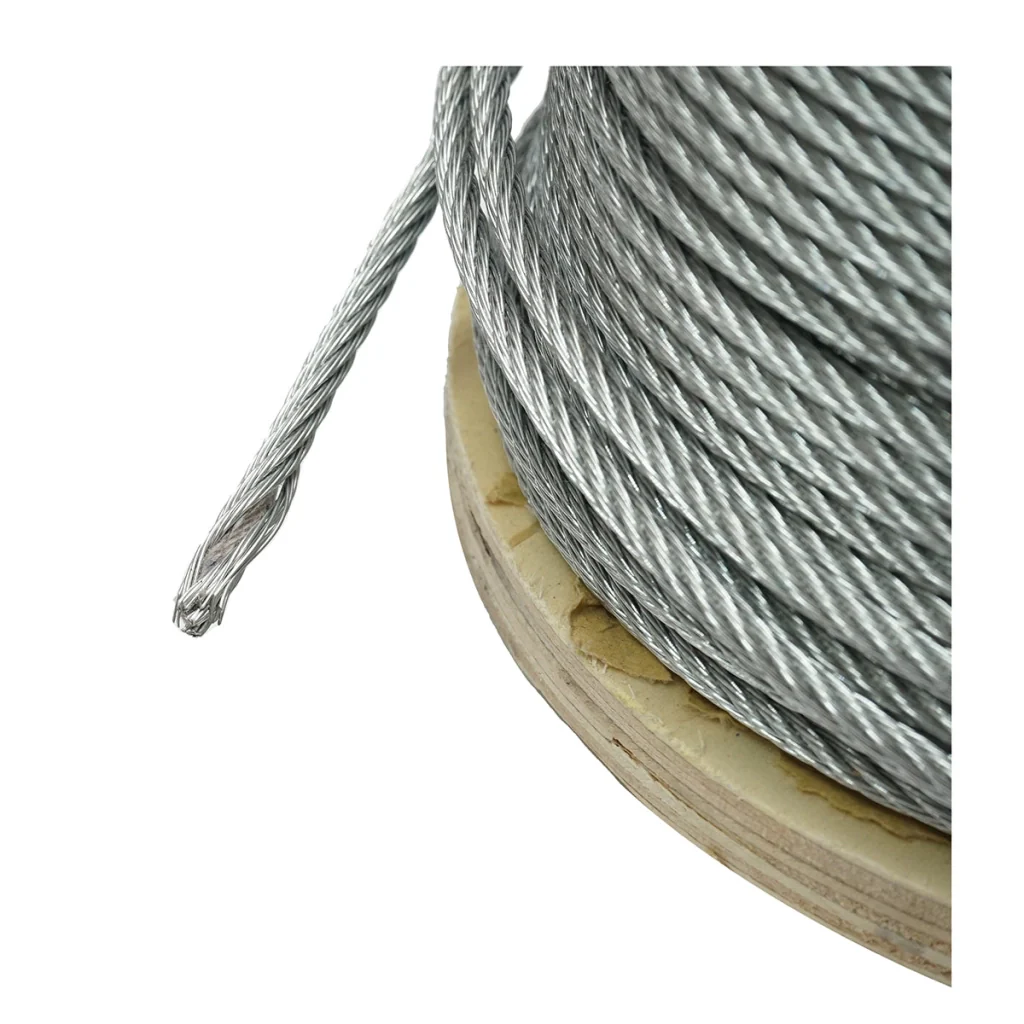 Cavo in acciaio zincato 5mm, 6x7 trefoli, carico massimo 1460Kg, peso 13,1Kg, 150m/rotolo - Image 2