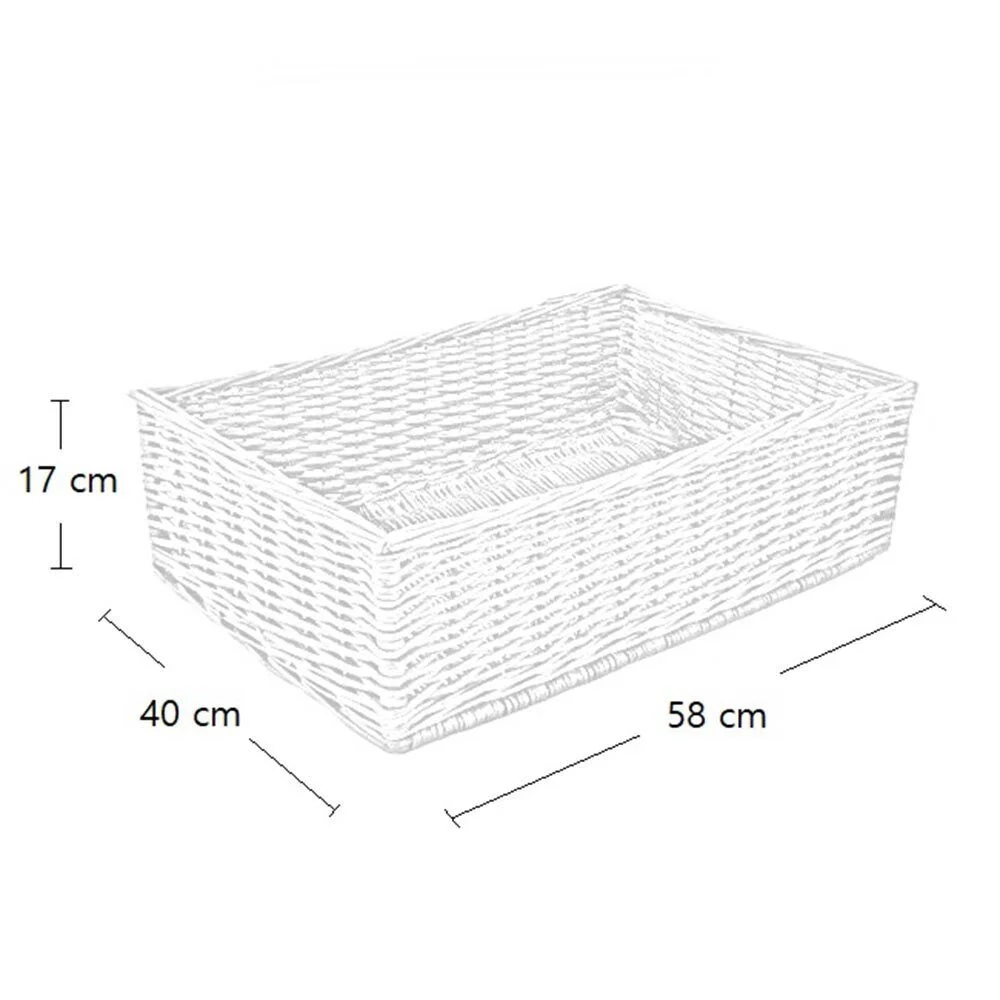 Cesta espositore portapane in vimini rettangolare cm 58 x 40 h 17 - Image 2