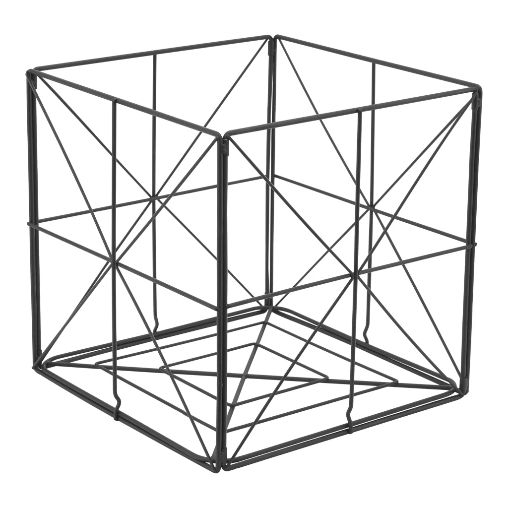 Cesto a Cubo 'Temse' Portaoggetti in Metallo [en.casa] - Image 4