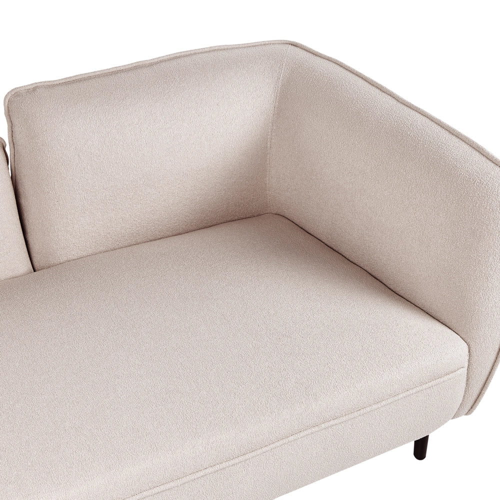 Chaise longue Destra in poliestere beige chiaro con cuscino e gambe metallo da salotto - Image 6