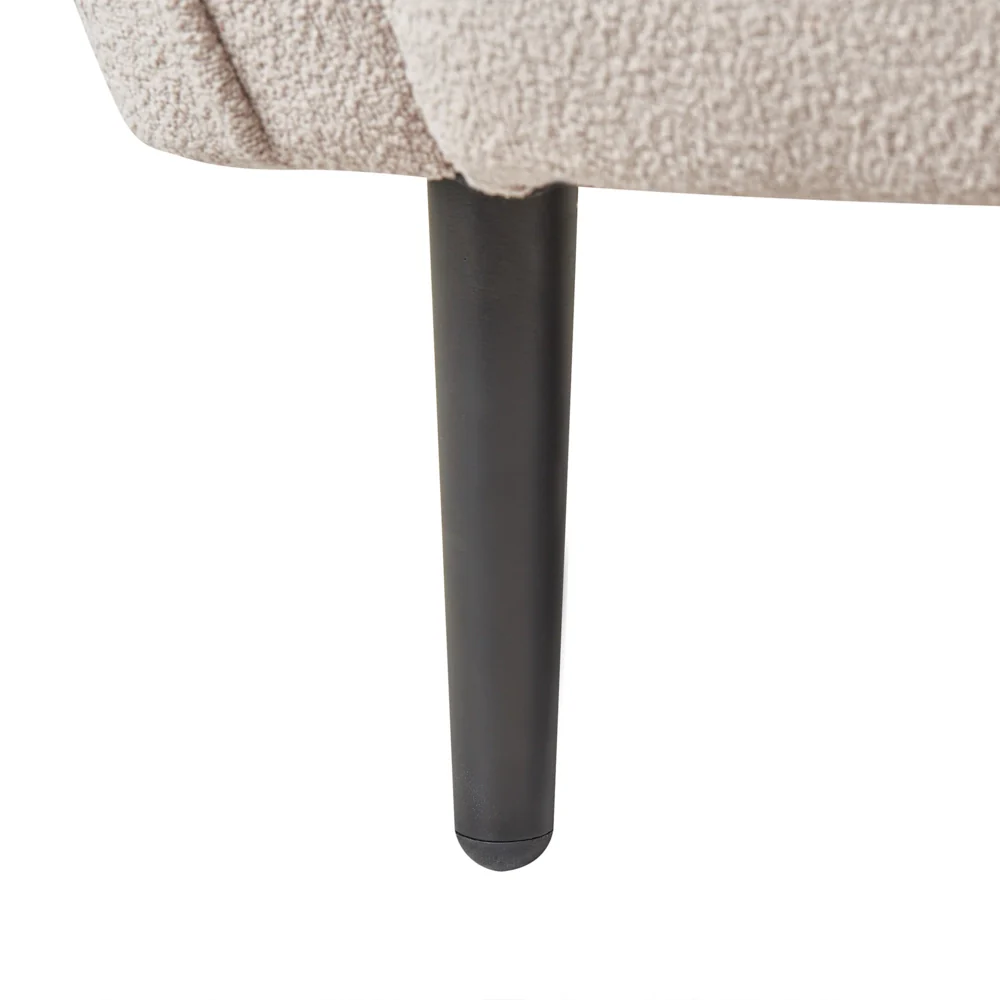 Chaise longue Destra in poliestere beige chiaro con cuscino e gambe metallo da salotto - Image 9