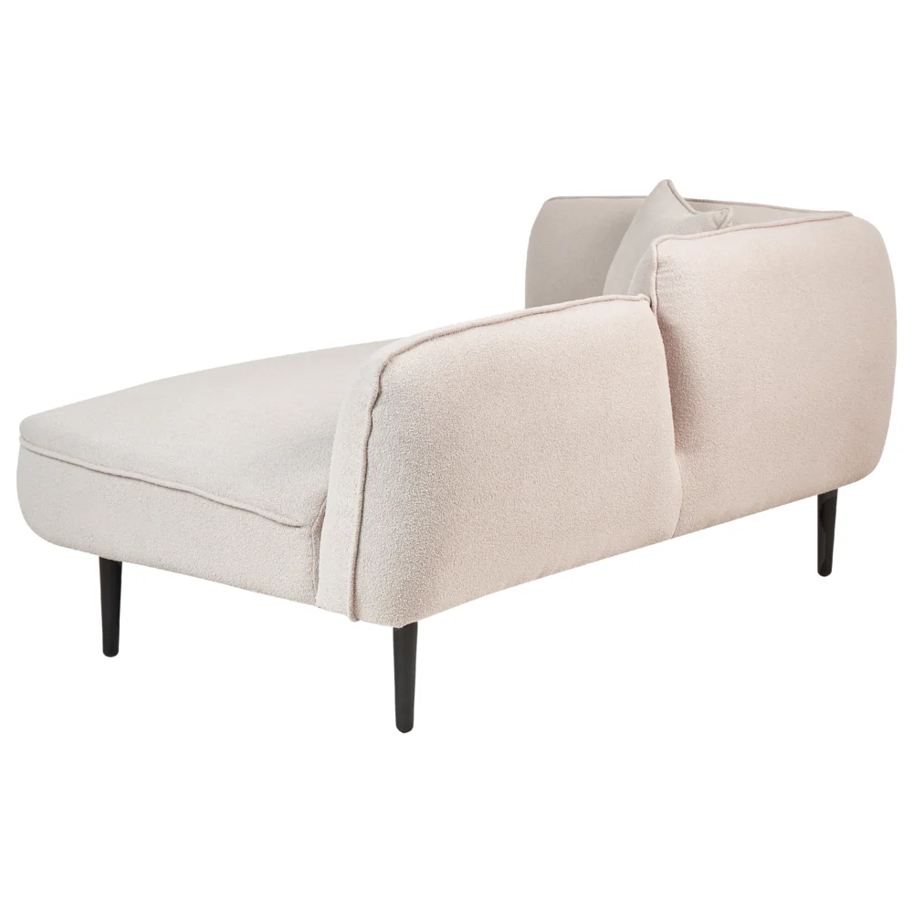 Chaise longue Sinistra in poliestere beige chiaro con cuscino e gambe metallo da salotto - Image 6