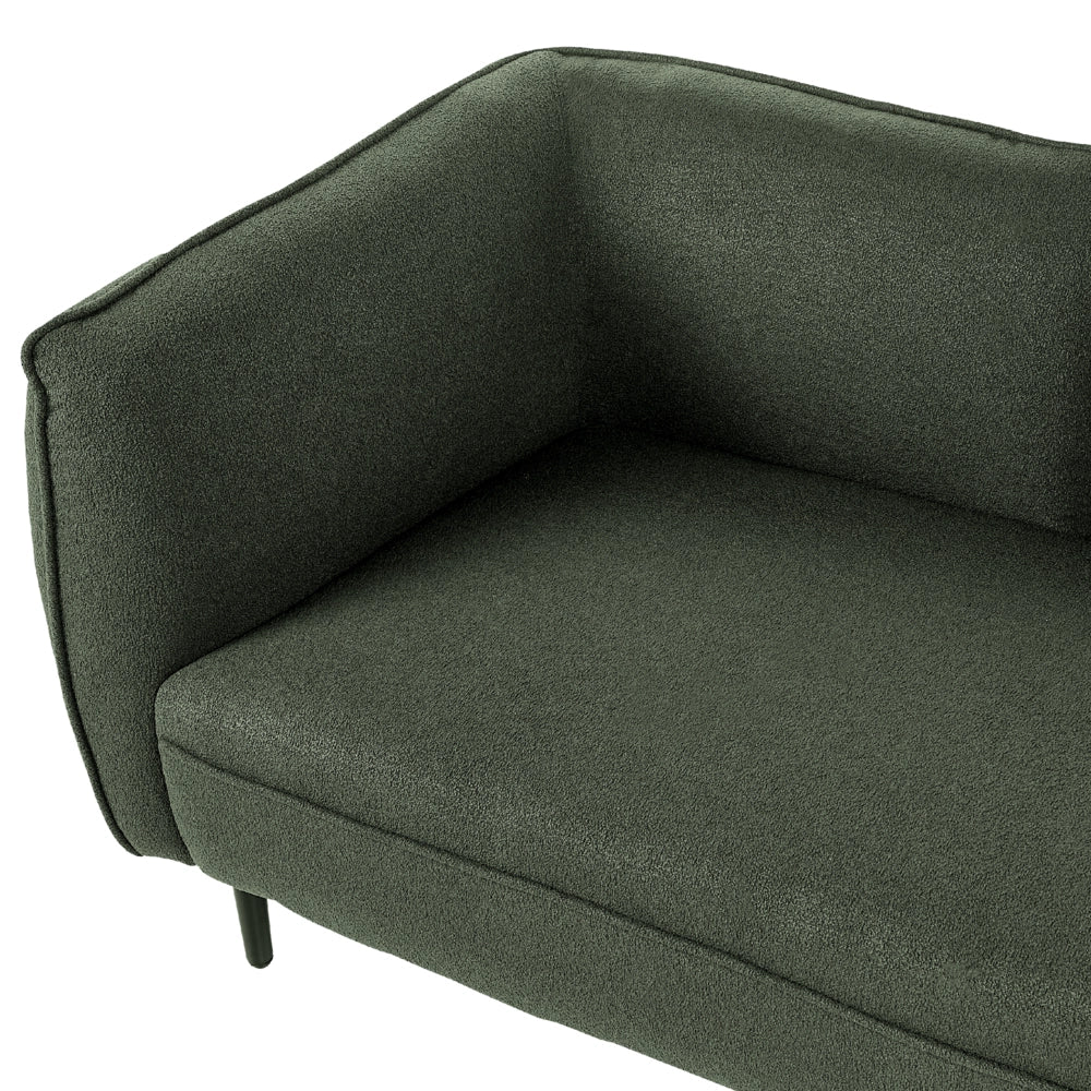 Chaise longue Sinistra in poliestere verde scuro con cuscino e gambe metallo da salotto - Image 6