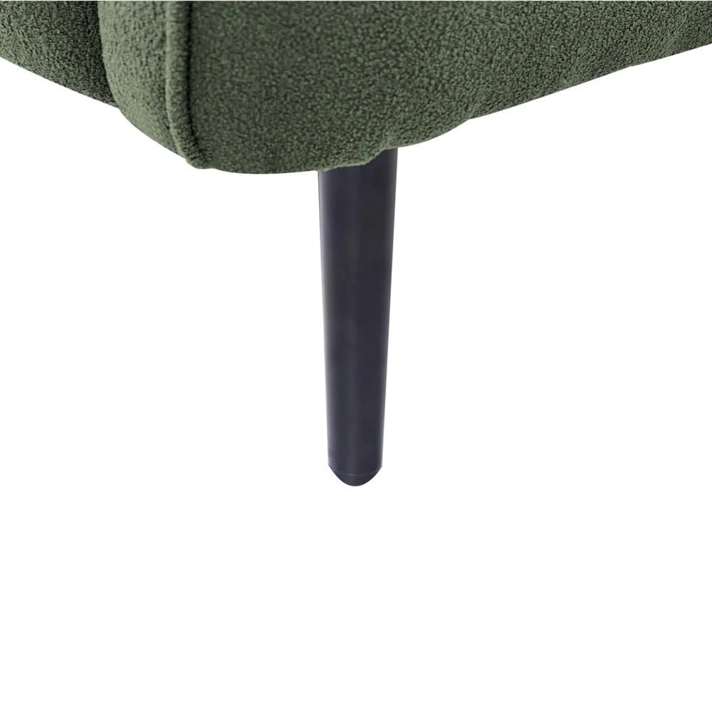 Chaise longue Sinistra in poliestere verde scuro con cuscino e gambe metallo da salotto - Image 7
