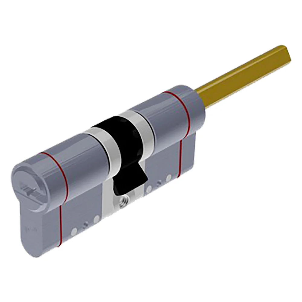 CILINDRO PROFILATO MODULARE PER POMOLO SERIE 'EVO K50 TOP' mm 26+10+26 = 62 (31+31) cromo satinato - SECUREMME