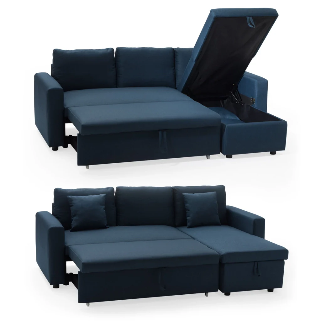 CLARKDivano letto angolare a 3 posti blu - Image 3