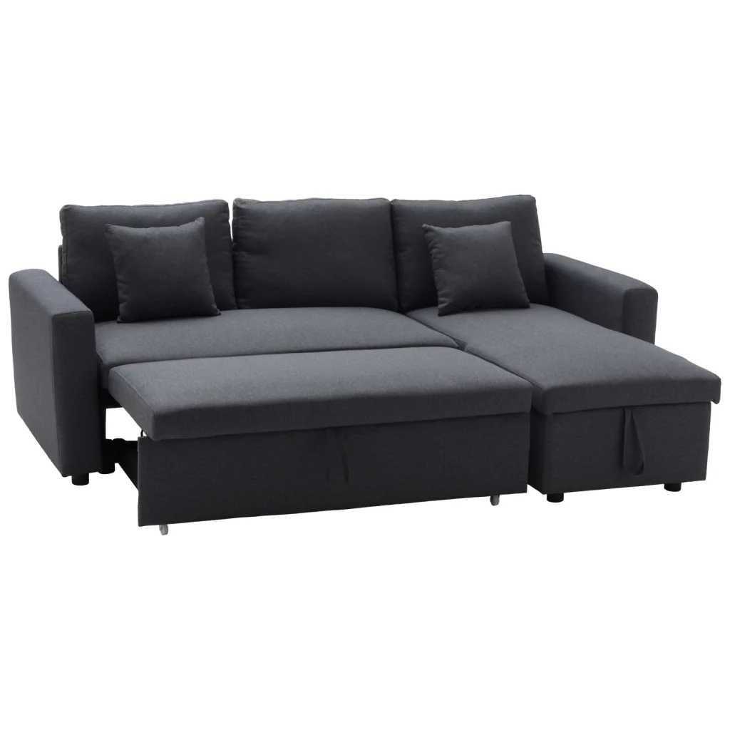 CLARKDivano letto angolare a 3 posti grigio screziato - Image 3