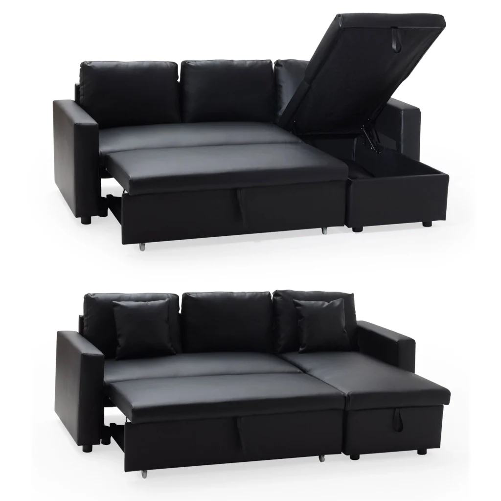 CLARKDivano letto angolare a 3 posti, nero - Image 3