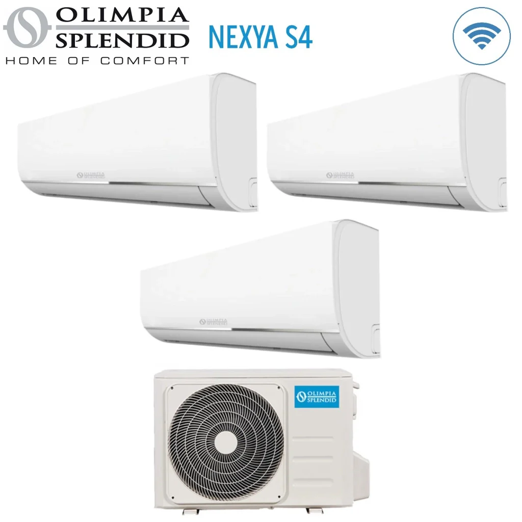 Climatizzatore Condizionatore Olimpia Splendid Trial Split Inverter serie NEXYA S4 9+9+12 con OS-CEMYH21EI R-32 Wi-Fi Integrato 9000+9000+12000 - Image 2