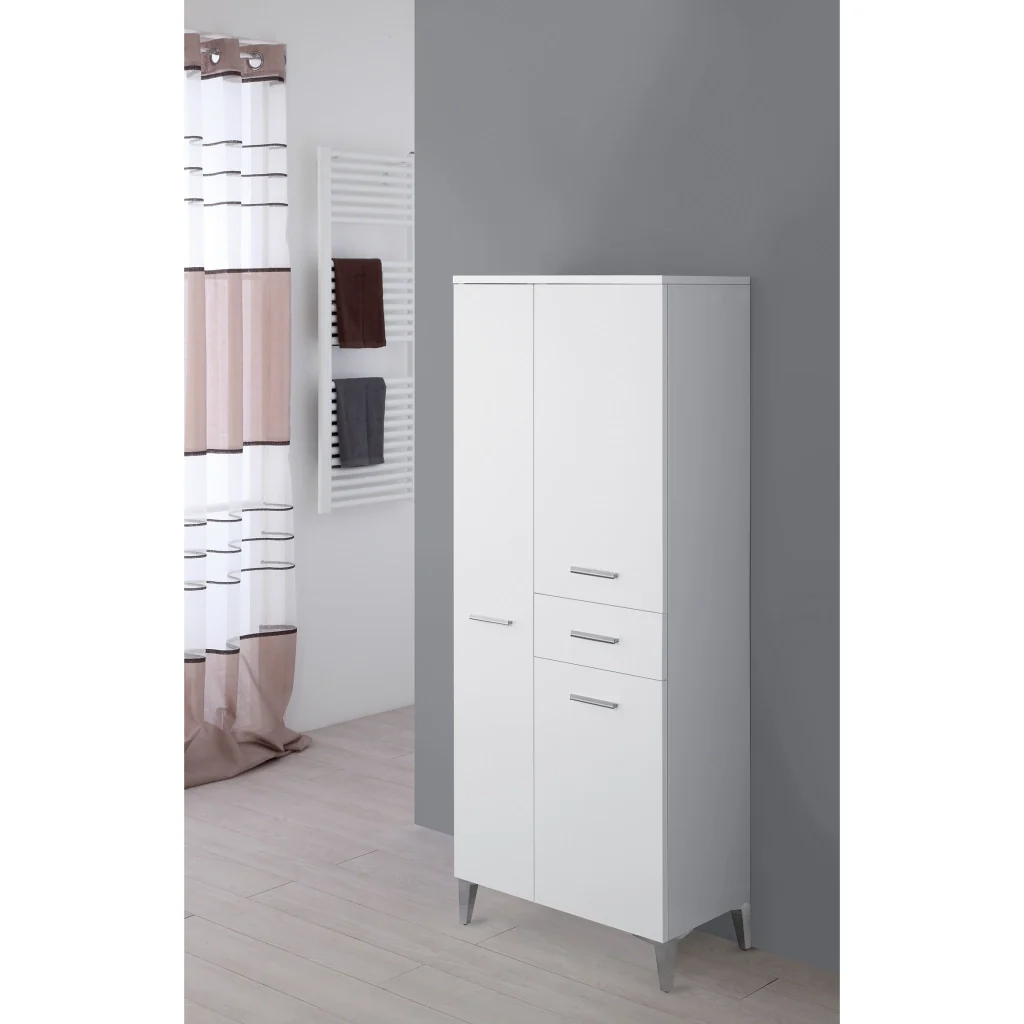 COLONNA DOPPIA 60CM 3 ANTE 1 CASSETTO BIANCO LUCI.