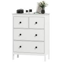 Comò con 4 Cassetti, per Abiti & Biancheria, Soggiorno, Camera da Letto, Corridoio, Truciolato, Bianco - Image 6