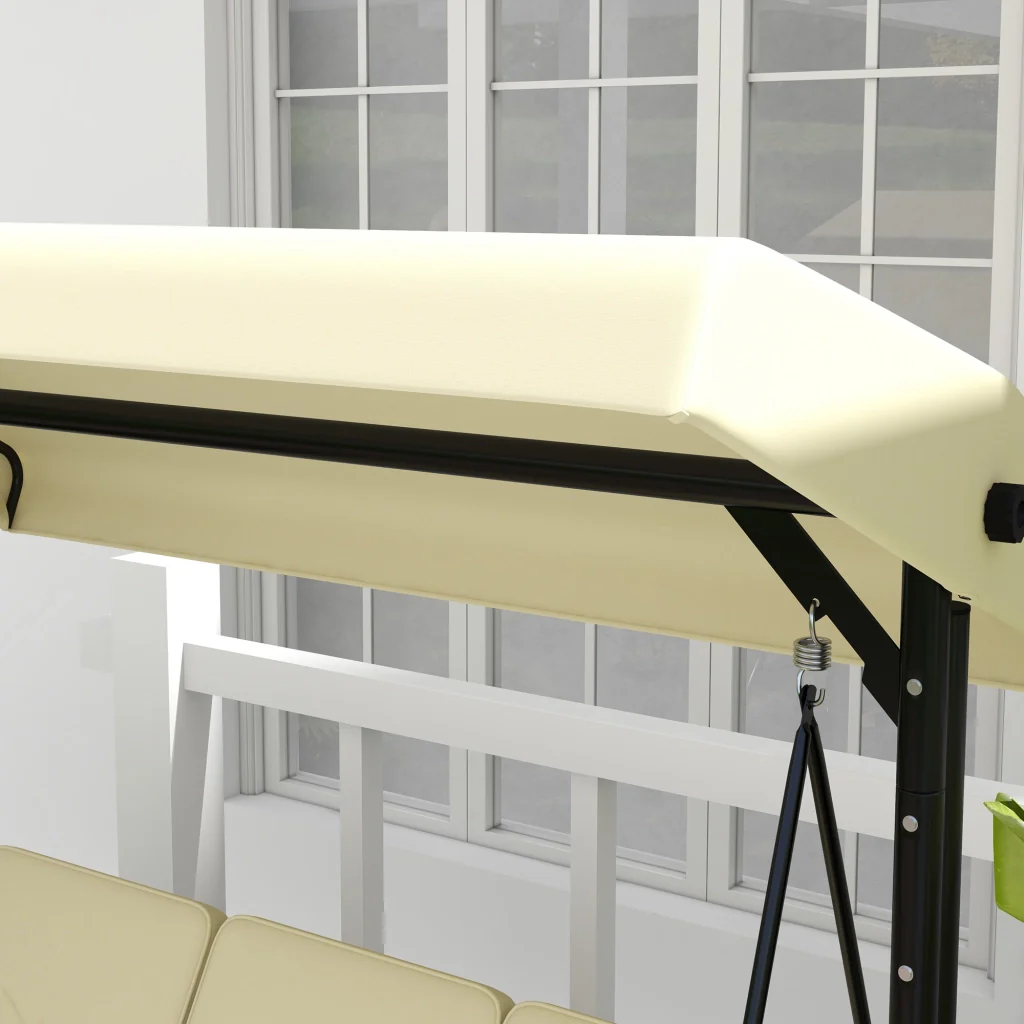Comoda altalena a 3 posti con parasole resistente all'uso in giardino Veranda atmosfera rilassante - Image 9