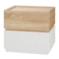 Comodino con 2 Cassetti in Legno, Design Moderno e Impilabile, 50x40x47.5cm - Image 10